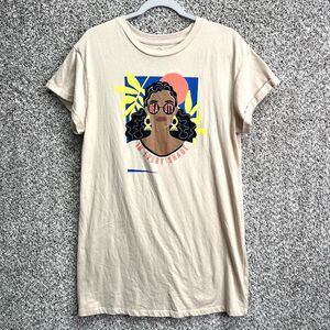 Well Worn T-Shirt Dress Women’s L Beige Tan “Beauty In Every Shade” Short Sleeve